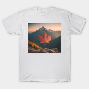 Maple Leaf in the Mountains T-Shirt